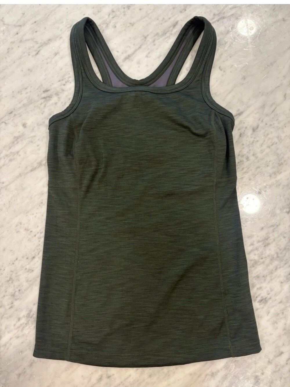 Prana Becksa Racer Tank Top Built in Bra XS Workout Fitness Yoga Ribbed